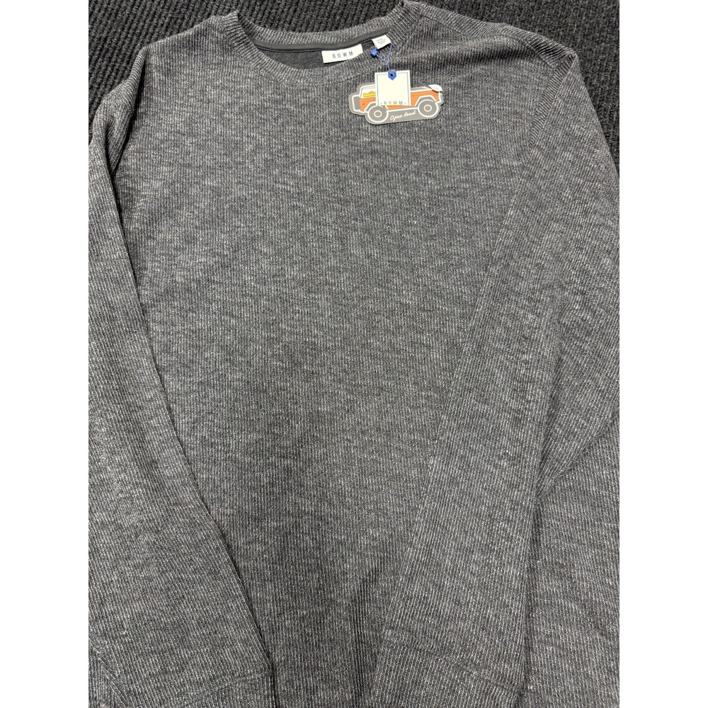 NWT ROWM Open Road Men's XXL Gray Rib Knit Crewneck Sweater Pullover